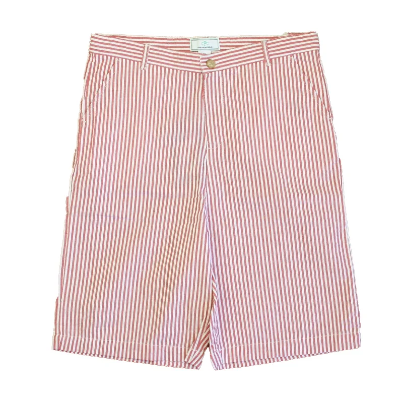 Cute Men's Bermuda ShortsClassic Prep Boys Red | White Stripe Shorts