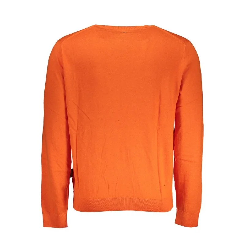 Men's Sweaters for WinterNapapijri Pink Long Sleeve Crew Neck Cotton Men's Sweater