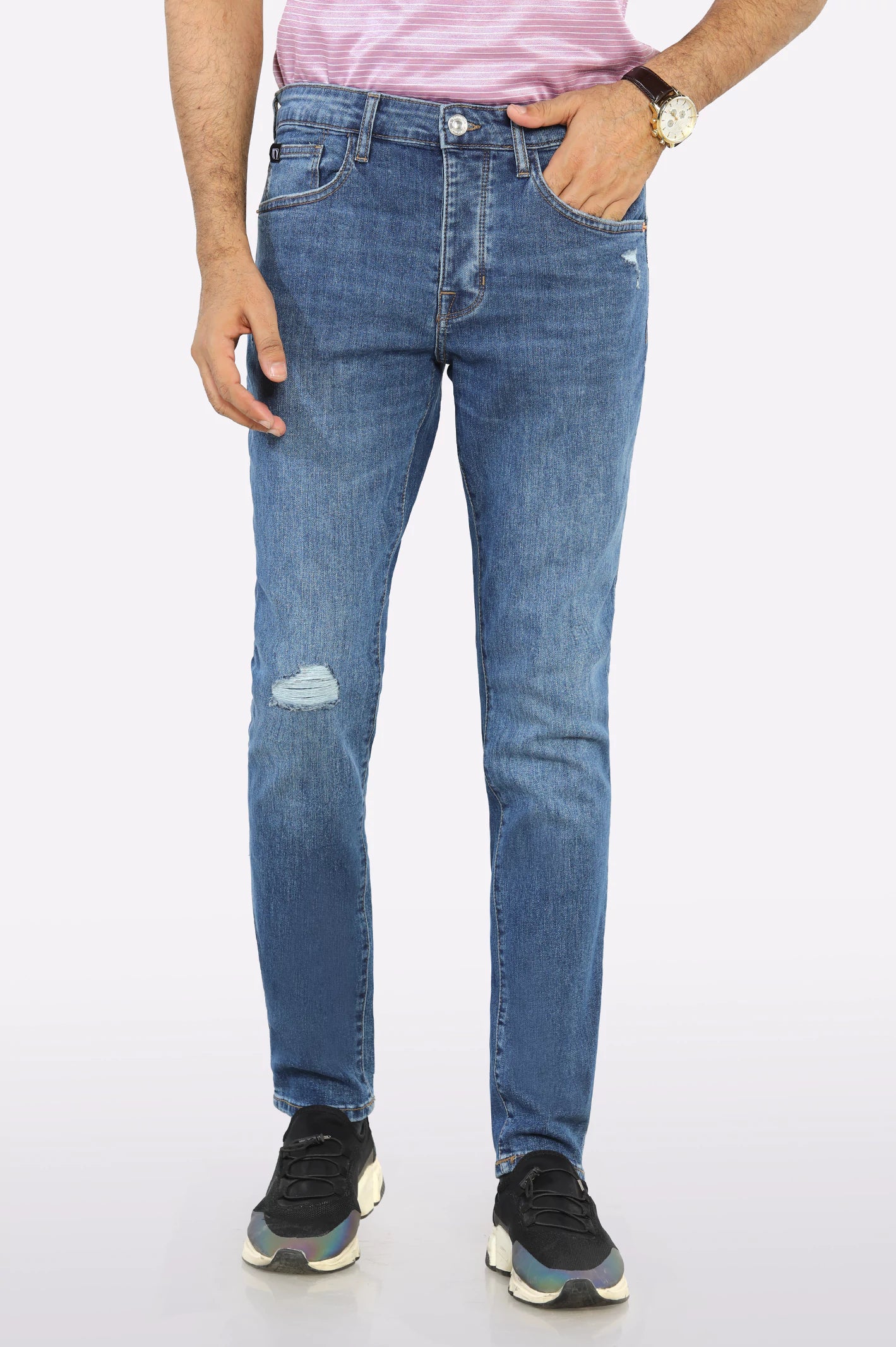 Jeans for Men with a Curvy BodyMedium Blue Modern Slim Fit Jeans