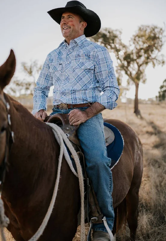 Men's Vintage T-Shirts for a Retro VibePilbara Mens Western Snap Long Sleeve Shirt