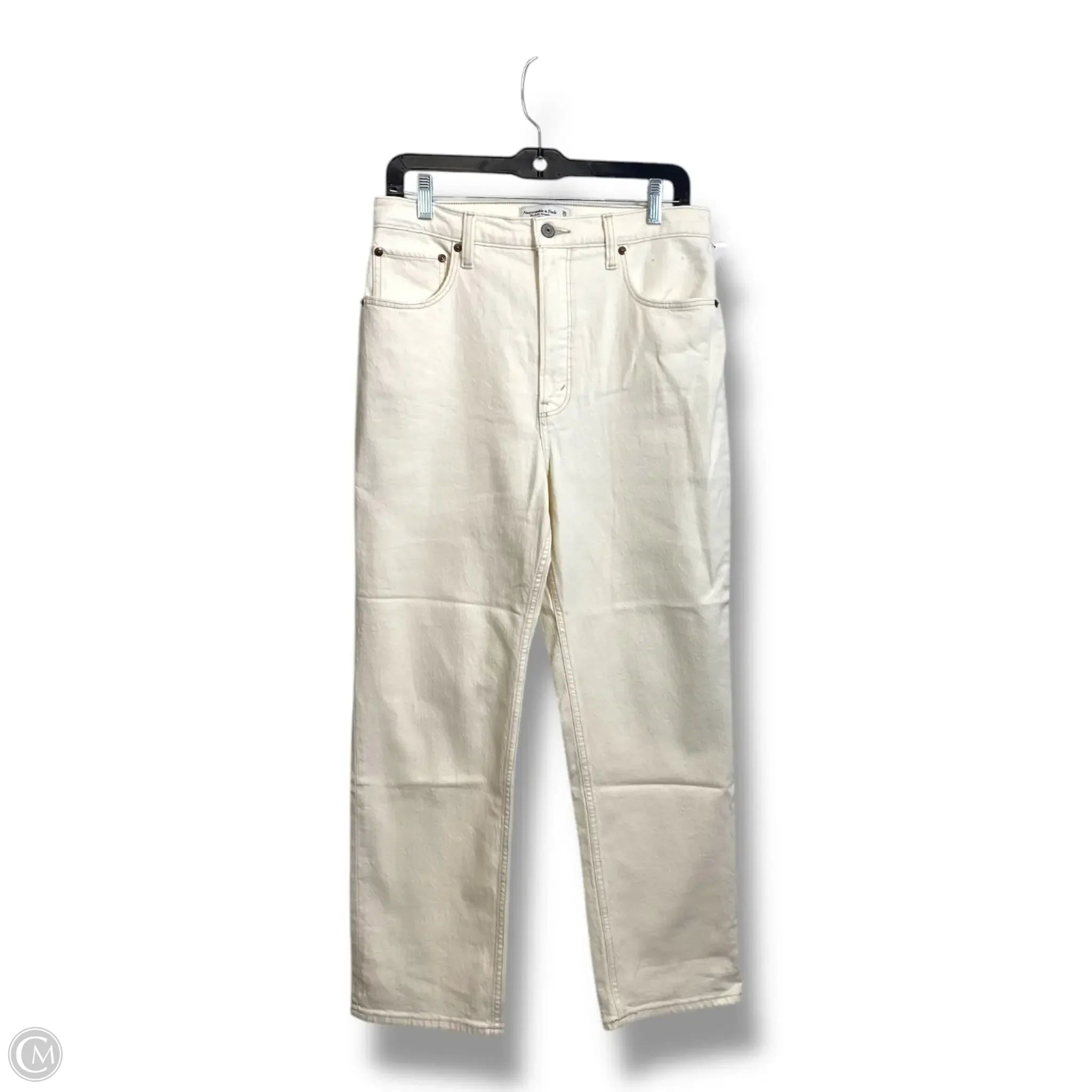 Classic Blue Men's JeansJeans The Ankle Straight Ultra High Rise By Abercrombie And Fitch In Ivory, Size: 10