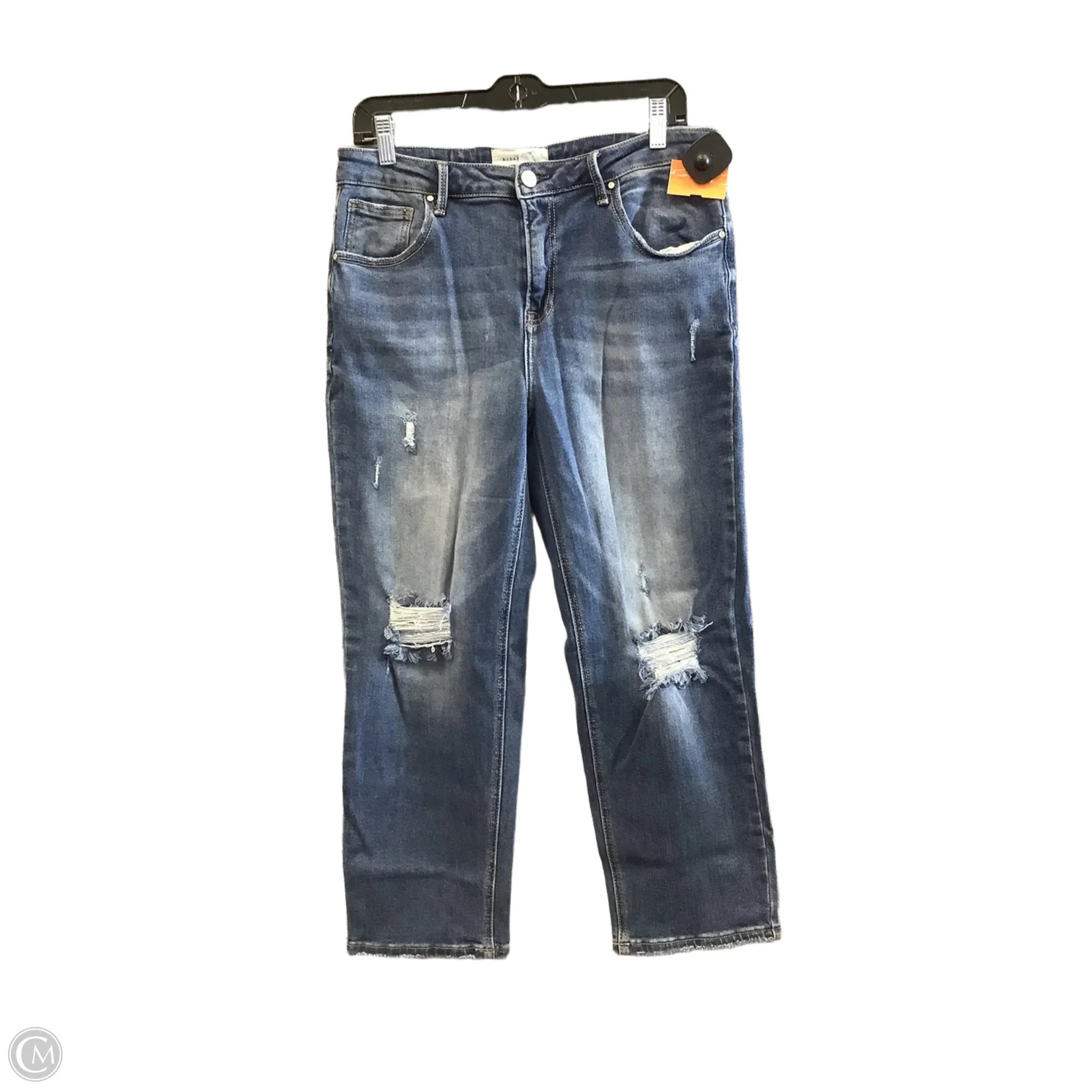 Oversized Relaxed-Fit Men's JeansJeans Cropped By Risen In Blue Denim, Size: 12