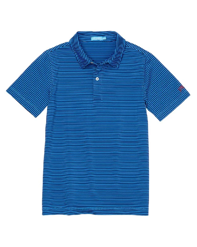 Men's Shirts with Rounded HemlinesJ.McLaughlin Stripe Fairhope Polo Shirt