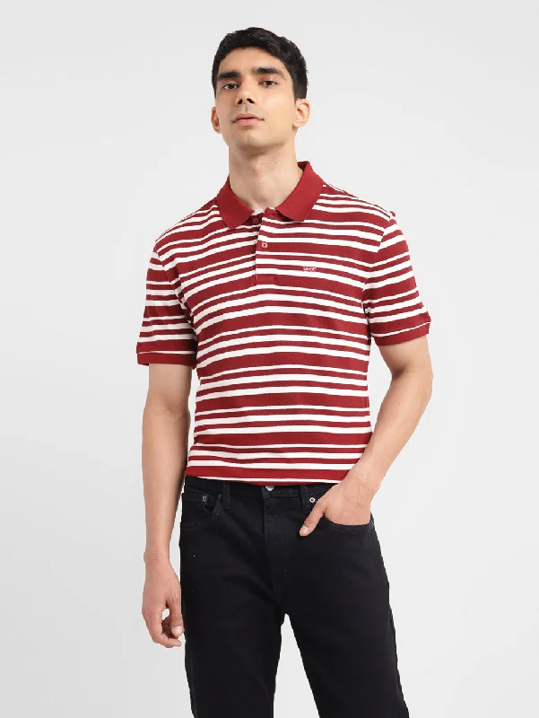 Men's Dressy Shirts for Formal EventsMen's Striped Slim Fit Polo T-shirt