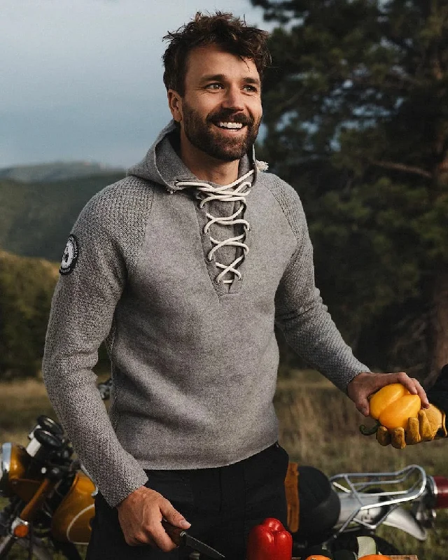 Men's Sweaters with EmbellishmentsBoiled Hoodie Laced Mens