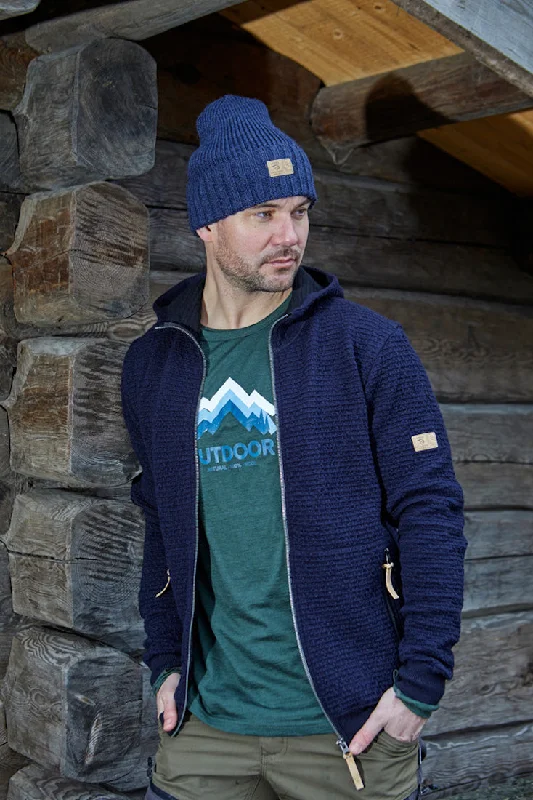 Men's Sweaters with Ribbed CuffsMorel Full Zip Hood Men