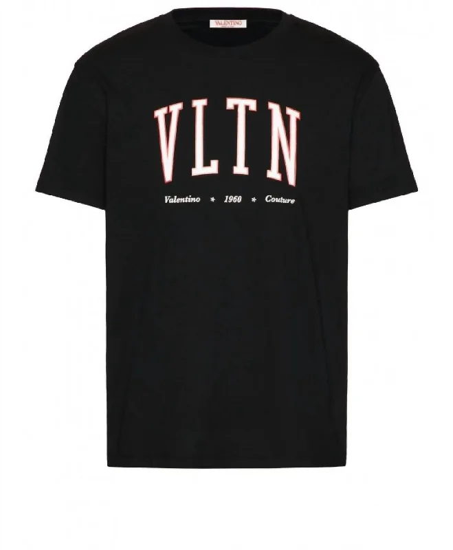 Men's Shirts with Plaid PatternsMens Outline Short Sleeve Crew Neck T-Shirt In Black