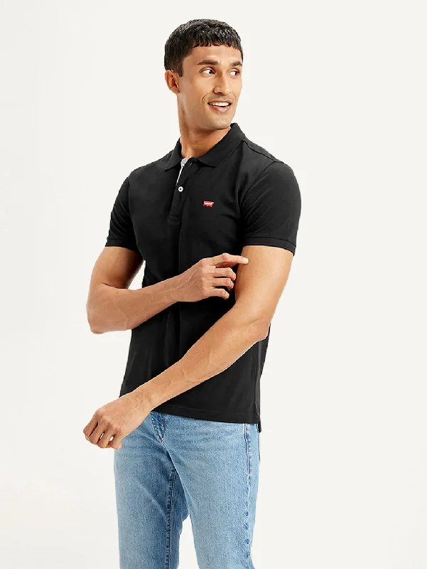 Men's Three-Quarter Sleeved TopsMen's Solid Slim Fit Polo T-shirt