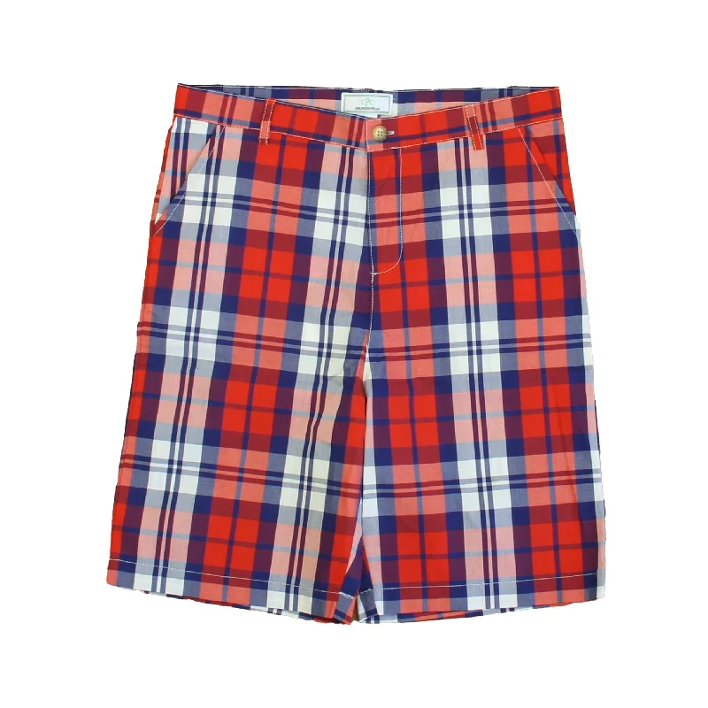 Men's Chino Shorts with Tailored FitClassic Prep Boys Summer Plaid Shorts Size: 6-14 Years