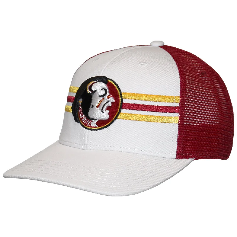 Lightweight Baseball CapsLegacy Vault Seminole Logo Design Adjustable Trucker Cap  - White/Cardinal