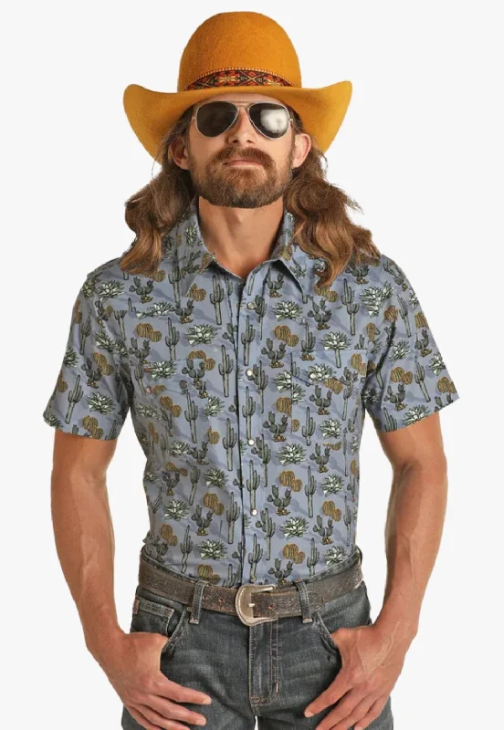 Men's Layering Shirts for Seasonal TransitionsRock and Roll Mens Dale Brisby Snap Short Sleeve Shirt