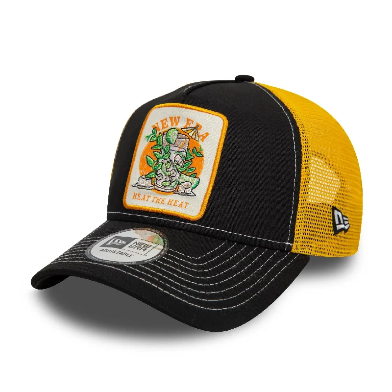 Wide-Brimmed Sun HatsNew Era Patch Black 9FORTY A-Frame Trucker Adjustable Cap