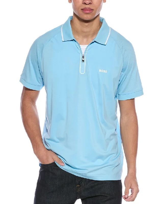 Men's Shirts with Raw-Edge HemlinesBOSS Hugo Boss Philix Slim Fit 1/4-Zip Polo Shirt