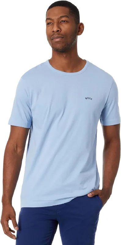 Men's Shirts with French CuffsHUGO BOSS Men's Contrast Curve Logo Short-Sleeve Cotton T-Shirt, Bachelor Button