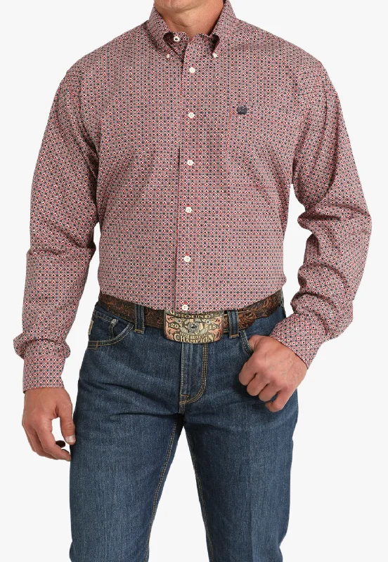 Men's Golf Shirts for On-Course StyleCinch Mens Geometric Print Western Shirt