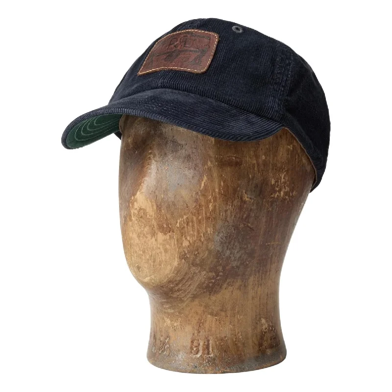 Attractive Bucket HatsLeather-Patch Corduroy Trucker Cap Navy