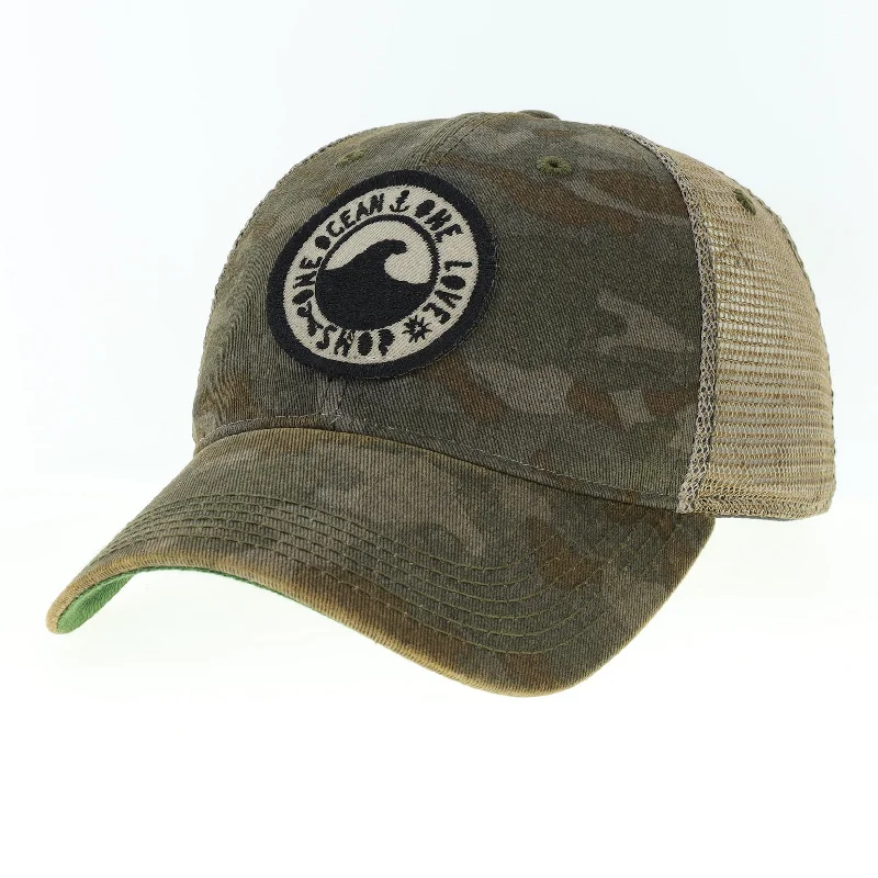 Cool Snapback HatsOne Ocean Muted Camo Mesh Hat