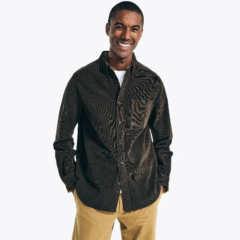 Men's Long-Sleeve Shirts for Year-Round WearNautica Mens Corduroy Flannel Shirt