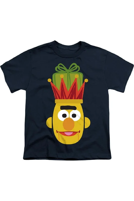 Men's Shirts with Abstract DesignsSesame Street Christmas Nutcracker Bert Short Sleeve Youth Tee / T-Shirt