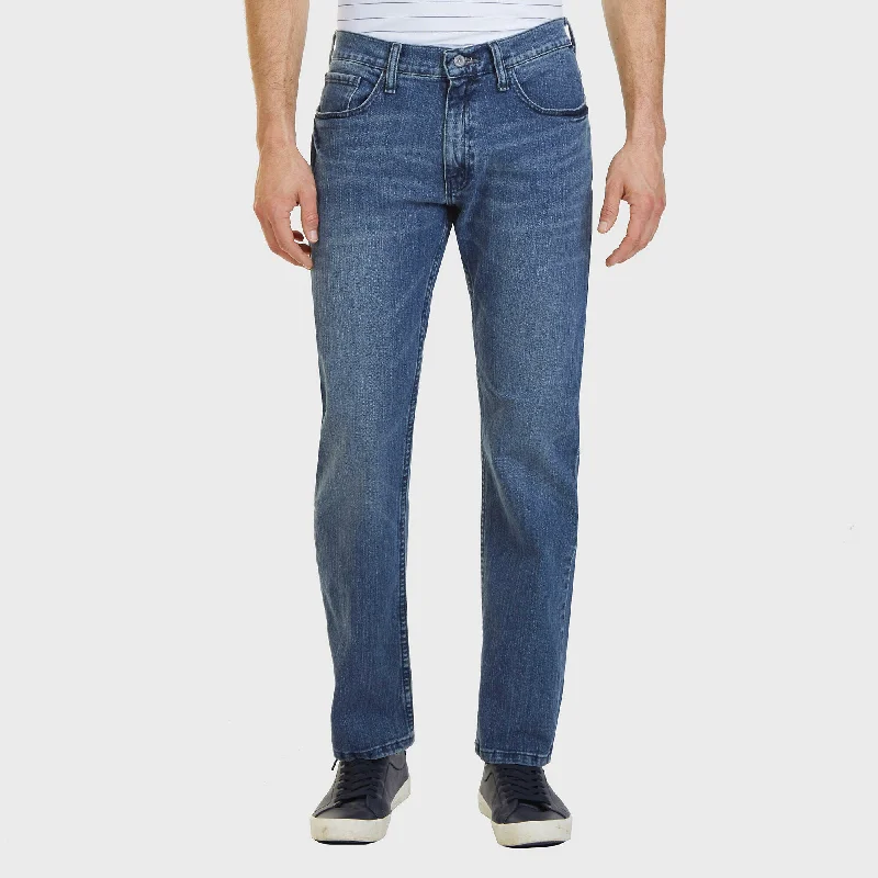 Leather Patch Embellished Men's JeansNautica Mens Big & Tall Relaxed Fit Gulf Stream Jeans