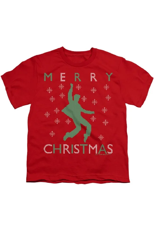 Men's Shirts with Logo EmbossmentsElvis Dancing Ugly Christmas Short Sleeve Youth Tee / T-Shirt