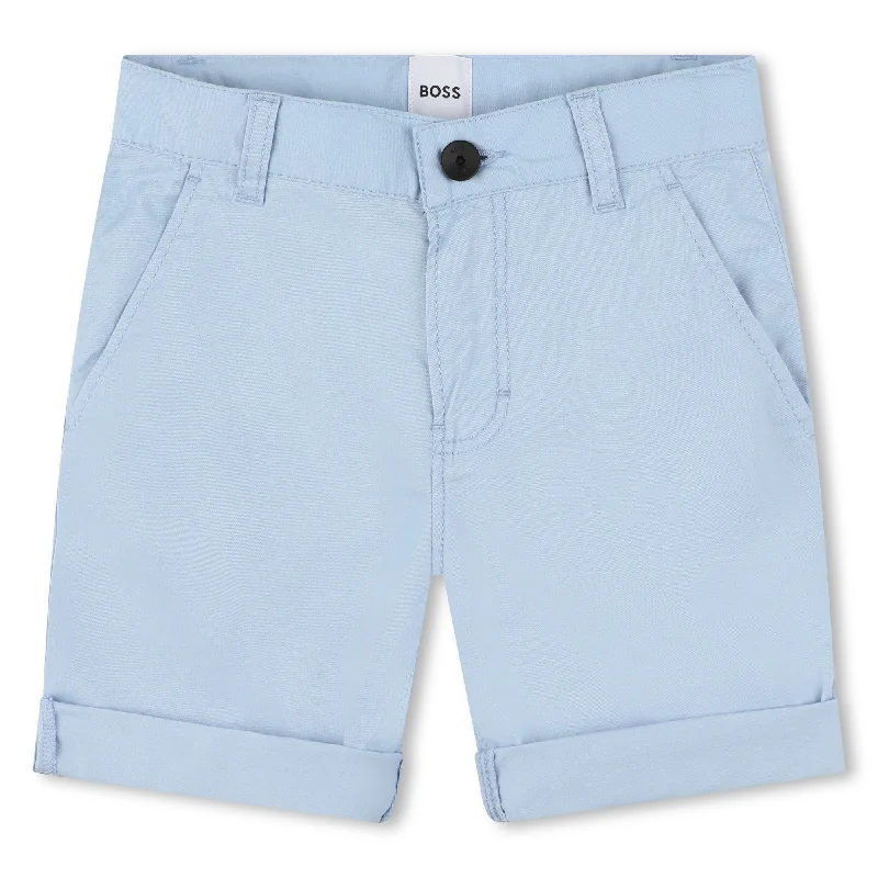 Men's Fashionable Cuffed ShortsPale Blue Shorts