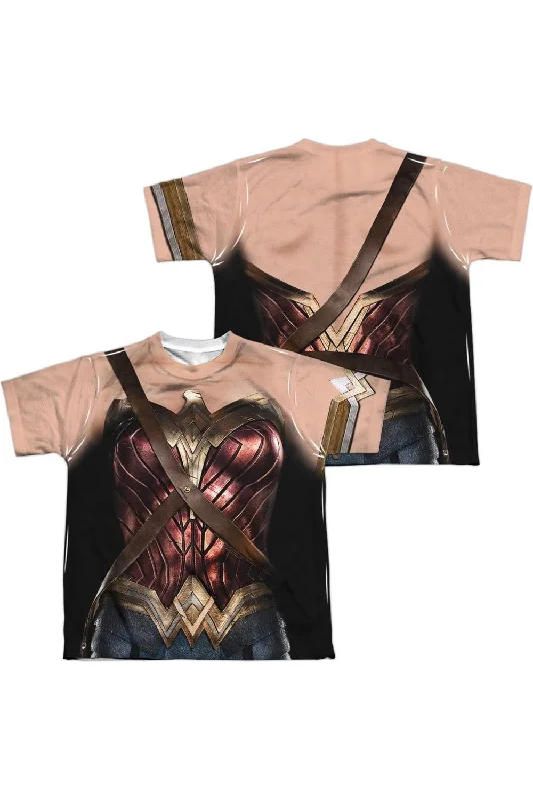 Men's Sleeveless TopsJustice League Movie Wonder Woman Uniform (Front/Back Print) Short Sleeve Youth Poly Crew Tee / T-Shirt