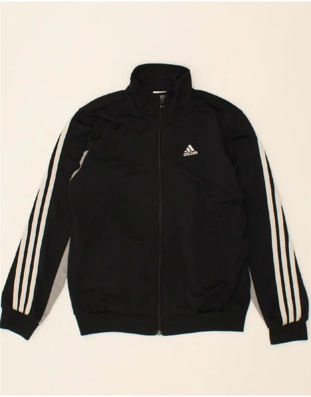 Weather-Resistant Men's CoatsADIDAS Boys Graphic Tracksuit Top Jacket 11-12 Years Black Polyester
