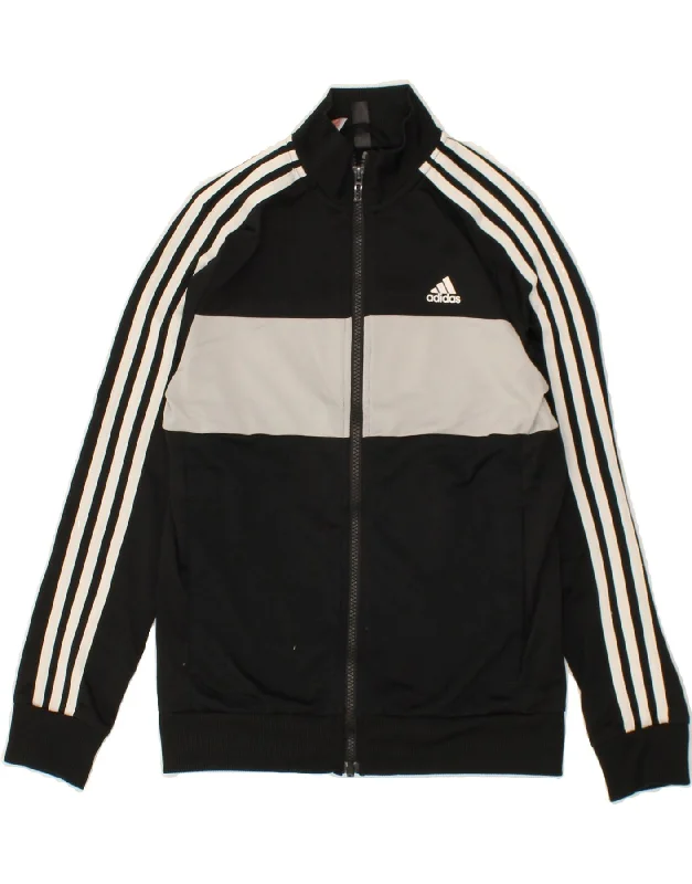 Men's Coats with Convertible CollarsADIDAS Boys Tracksuit Top Jacket 11-12 Years Black Colourblock Polyester