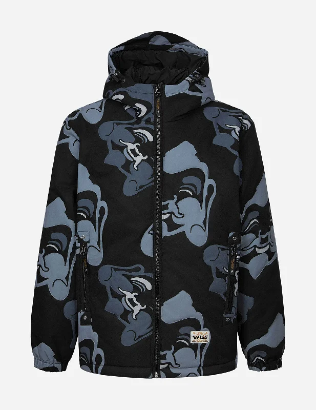 Men's Coats for AutumnAllover Godhead Print Loose Fit Quilting Jacket