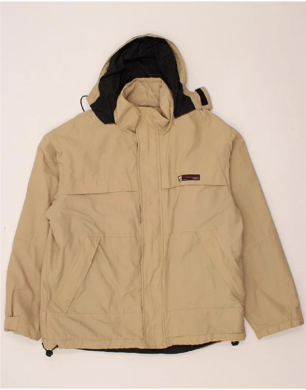 Durable Men's Car CoatsASICS Mens Hooded Windbreaker Jacket UK 40 Large Beige Polyamide