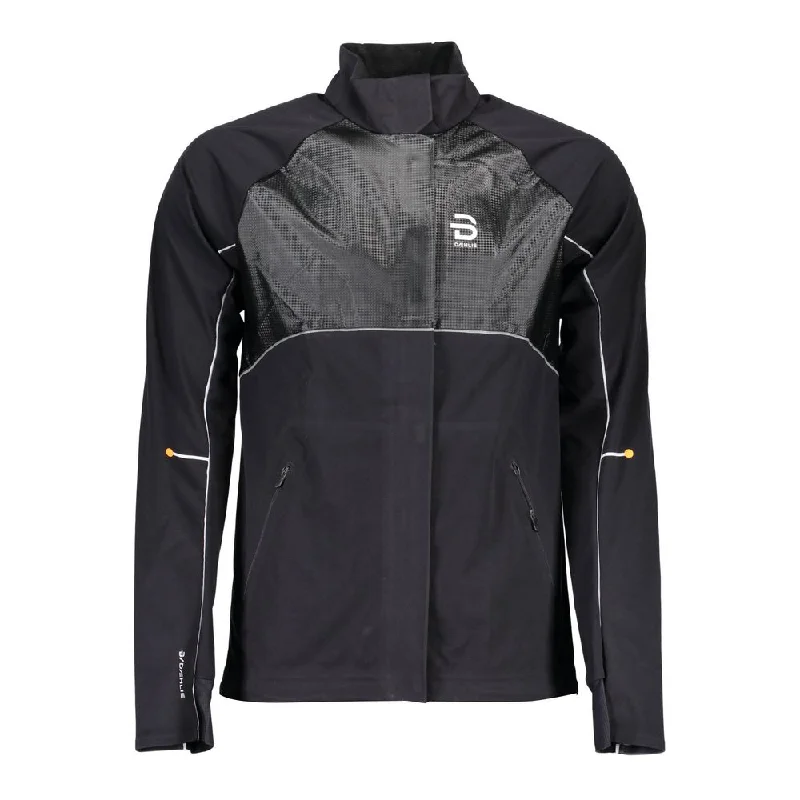 Men's Coats with Convertible CollarsBlack Polyester Jacket