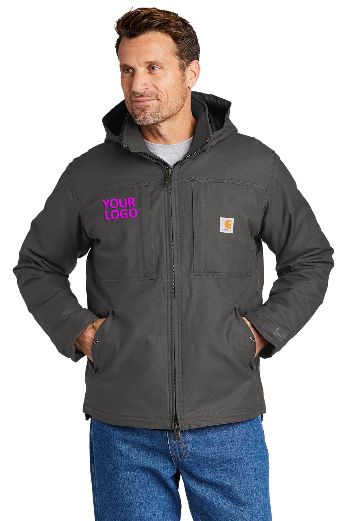 Men's Coats for City WearCarhartt Full Swing Cryder Branded Jackets, Shadow Grey