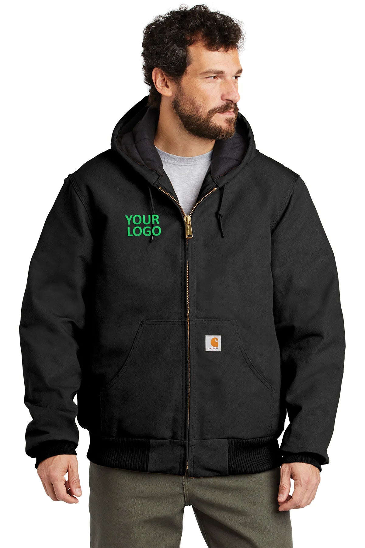 Unique Men's Flight JacketsCarhartt Flannel-Lined Duck Custom Jackets, Black