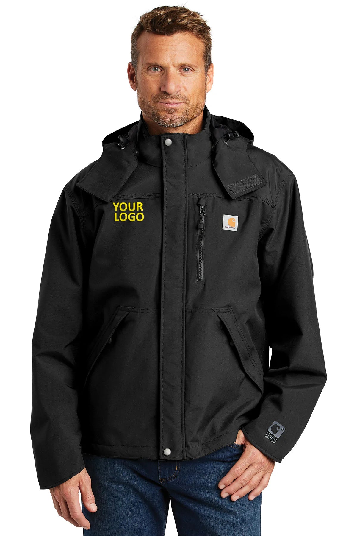 Men's Coats with Velcro ClosuresCarhartt Shoreline Branded Jackets, Black
