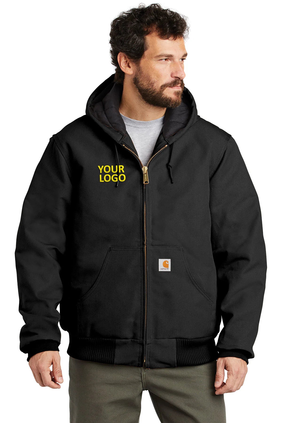 Lightweight Men's WindbreakersCarhartt Tall Flannel-Lined Duck Custom Jackets, Black