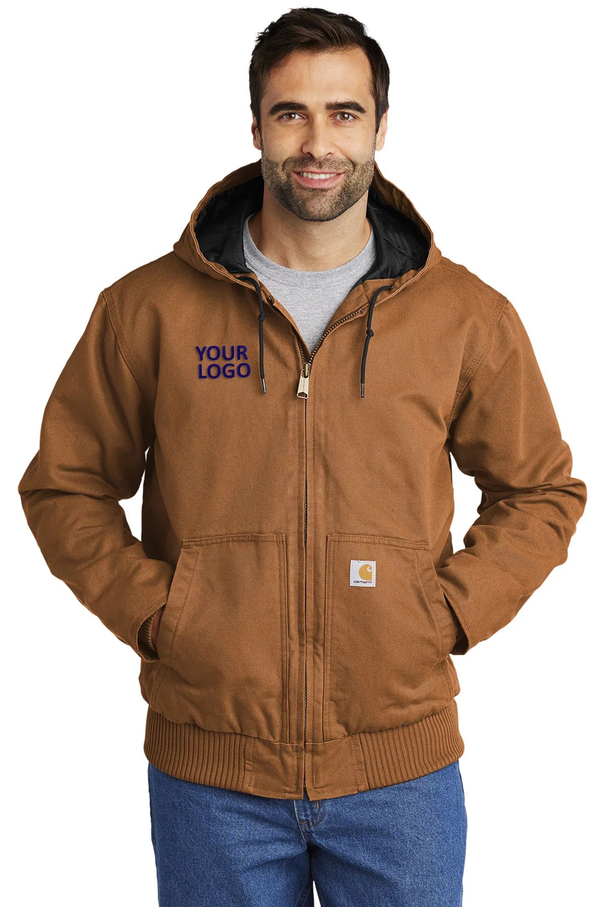 Men's Coats with LiningCarhartt Tall Washed Duck Custom Jackets, Carhartt Brown