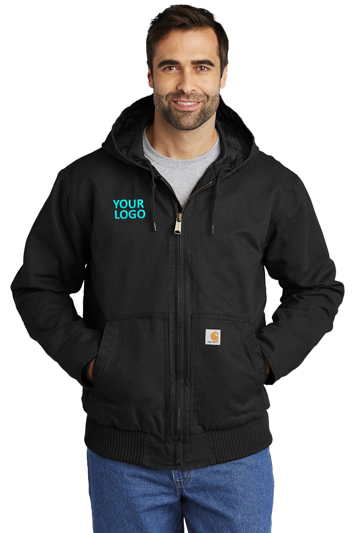 Men's Coats with Synthetic InsulationCarhartt Washed Duck Custom Jackets, Black