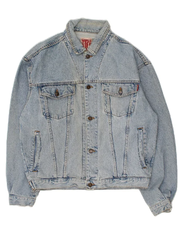 Men's Coats with Hidden PocketsCASUCCI Mens Denim Jacket UK 40 Large Blue Cotton