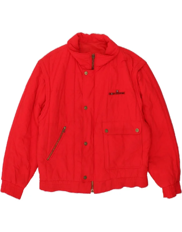 Men's Coats with Snap ButtonsCERRUTI 1881 Mens Padded Jacket IT 50 Large Red Polyamide