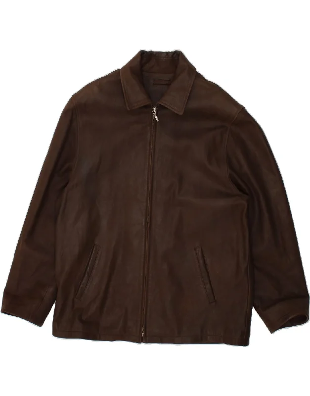 Essential Men's Puffer JacketsCHEVIGNON Mens Leather Jacket IT 52 XL Brown Leather