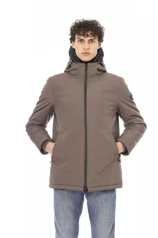 Essential Men's Puffer JacketsBeige Polyester Men Jacket