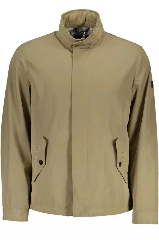 Men's Coats for Everyday WearBeige Polyester Men Jacket