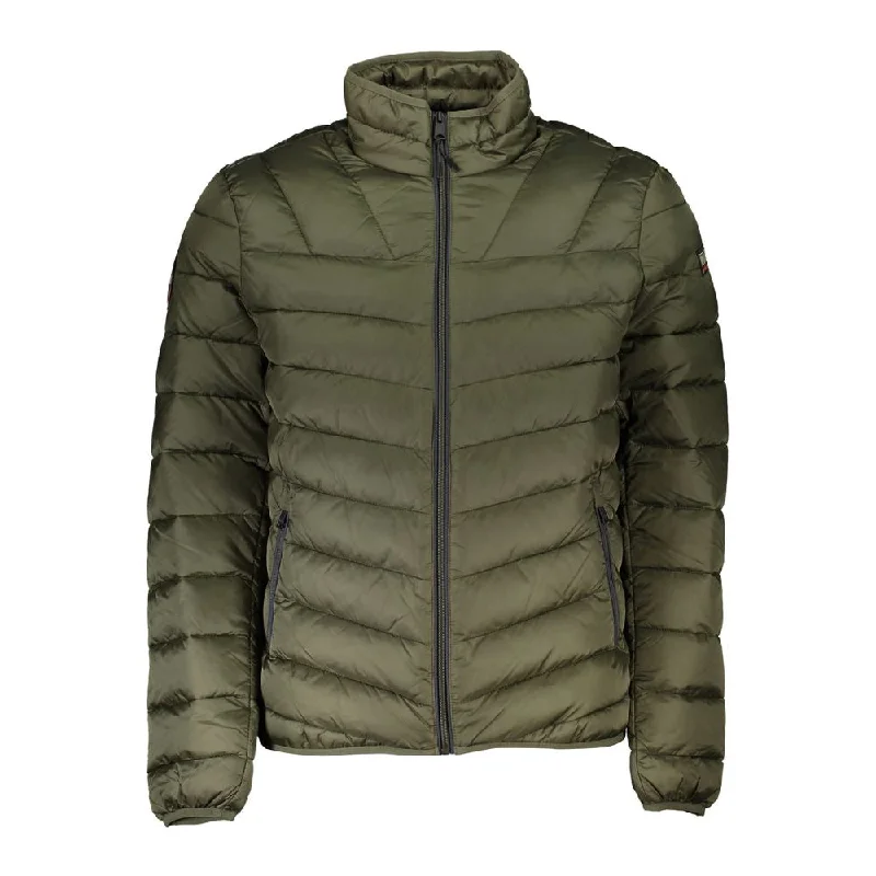 Men's Coats with HoodsGreen Polyamide Men Jacket
