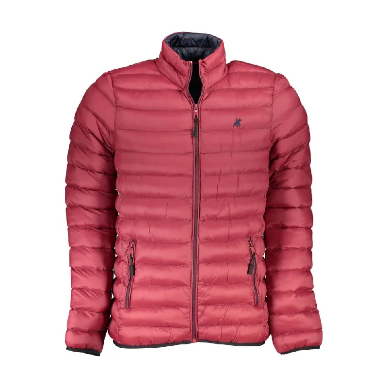 Durable Men's Car CoatsChic Pink Nylon-polyester Blend Men's Jacket