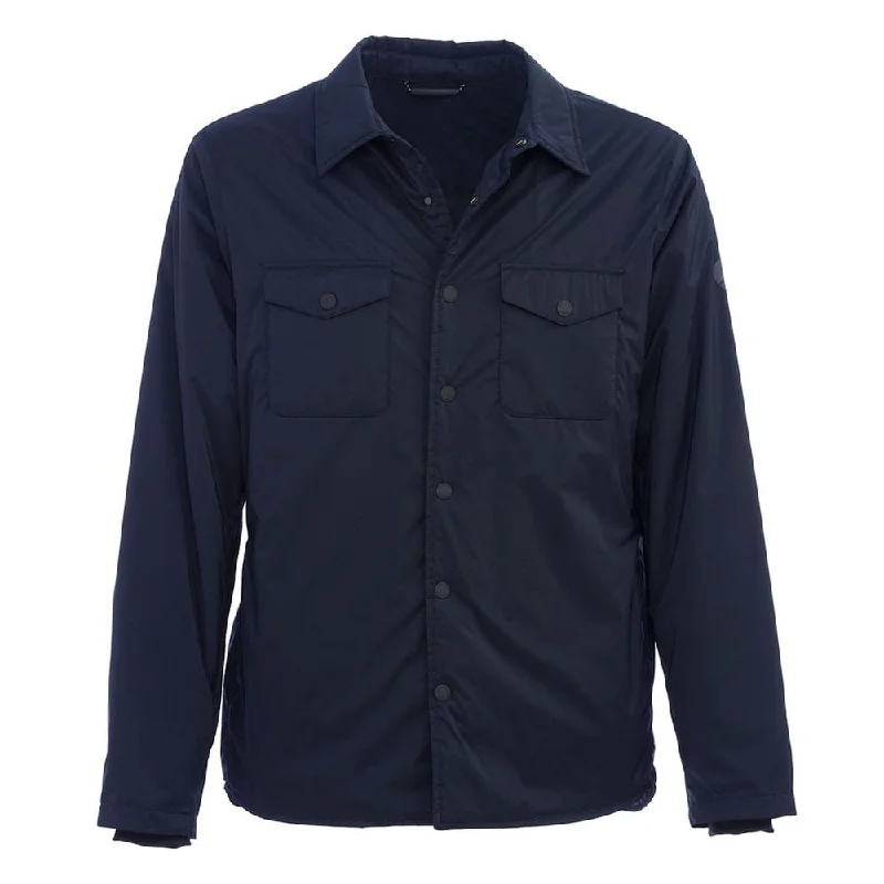 Men's Coats with Military InfluenceChic Technical Fabric Jacket With Button Closure