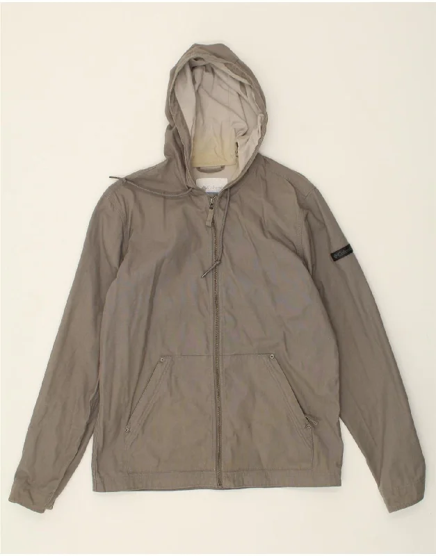 Men's Coats for WorkCOLUMBIA Mens Hooded Bomber Jacket UK 38 Medium Grey Cotton
