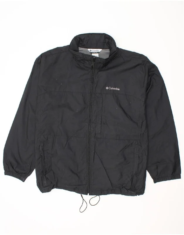 Men's Coats with Adjustable SleevesCOLUMBIA Mens Hooded Rain Jacket UK 46 3XL Black Nylon