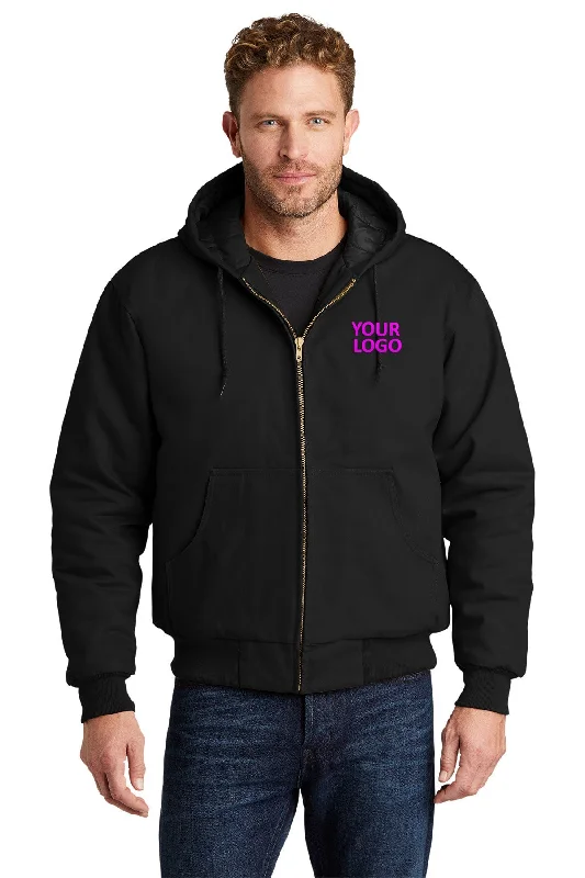 Men's Coats for SkiingCornerStone Duck Cloth Hooded Work Jacket, Black