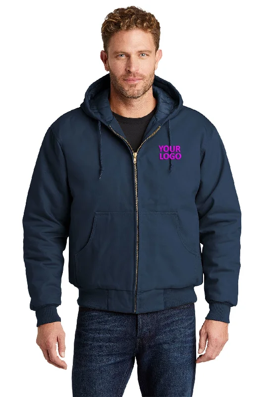 Classic Men's Trench CoatsCornerStone Duck Cloth Hooded Work Jacket, Navy